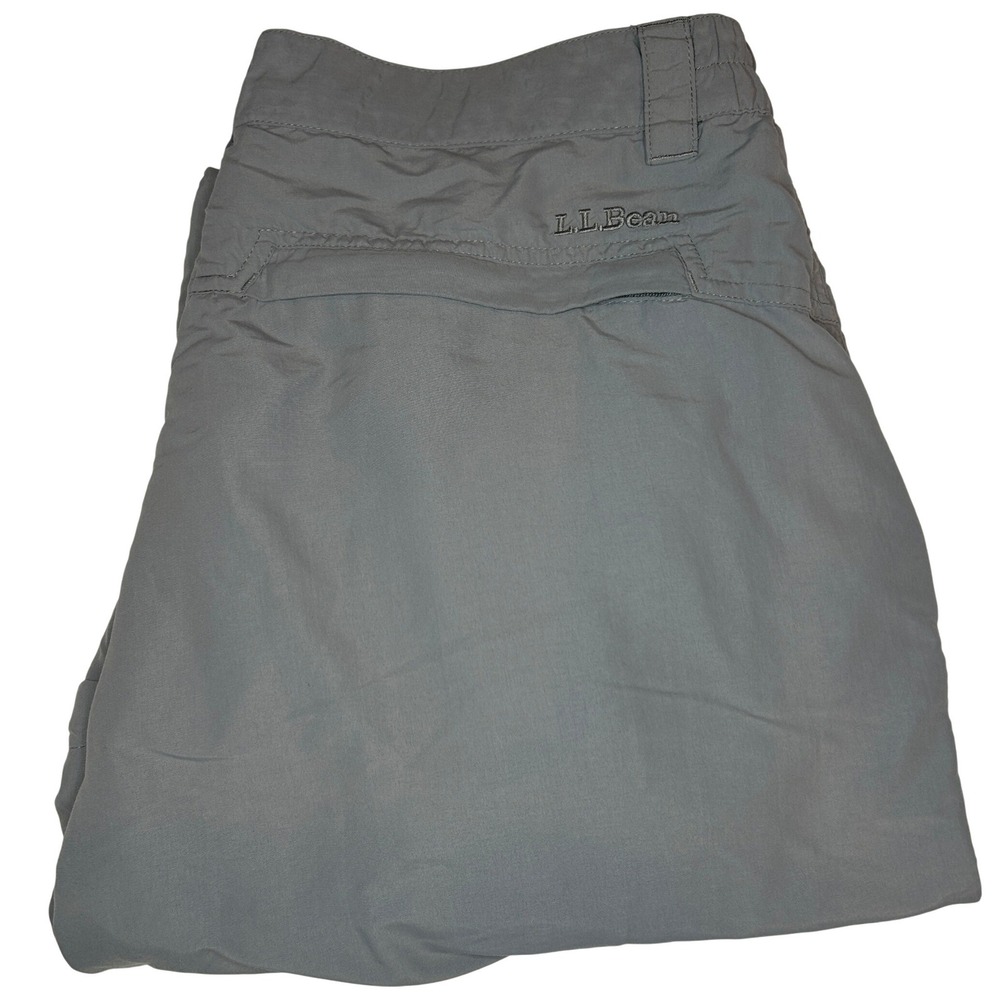 LL Bean Men's Convertible Zip Off Pants Large 34x30 Gray Nylon‎ Outdoor Hiking